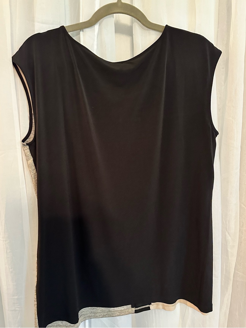 Calvin Klein Black, Cream & Gold Colorblock Sleeveless Tank - Picture 5 of 6